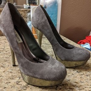 Gray and Metallic Steve Madden Heels